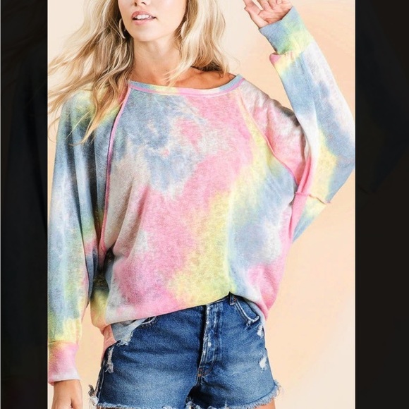 BiBi Tops - NWT BiBi Tie Dye Hacci Top